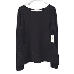 Chaus Sweater Icicle Symphony Black Ribbed NWT XL